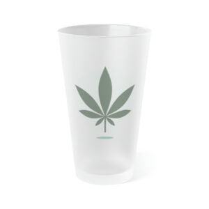 Frosted Leaf Pint Glass, 16oz